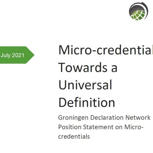 Groningen Declaration Network Position Statement on Microcredentials